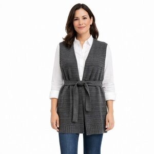Johnston & Murphy Gray Ribbed Knit Vest
